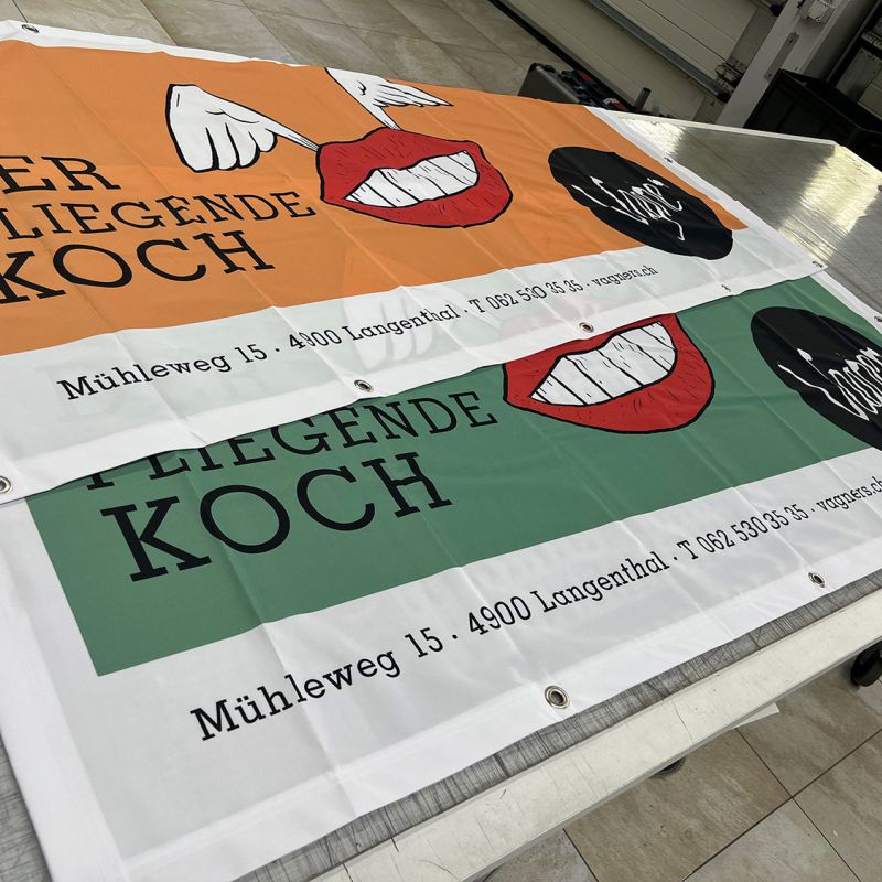 stoffbanner mit saum und o  sen stoffbanner mit saum und o  sen